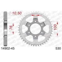 AFAM 2026/04 ШЕСТЕРНЯ ЗАД 816 45 SUZUKI GSXR 1100, GSXR 750 (92-95) (JTR816.45) (LANC. 530)