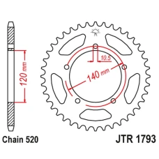 ЗАДНЯ ЗІРКА JR 4397 42 TRIUMPH 865 BONEVILLE/THRUXTON '15-'16, SCRAMBLER '16-'17 (439742JT) (LANC. 520)