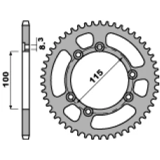 ЗАДНЯ ЗІРКА PBR 4370 56 F BETA 50 (98-99), KTM 50 (96-03 )FANTIC 125 (LANC. 428)