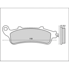 BRENTA КОЛОДКИ ДИСКОВІ ТОРМОЗНІ KH388 ПЕРІД HONDA FES 125, SH 125, CBR 250, CBF 500, CBF600, CBR600, FJS600, DN-01, NC 700, NT 700, VFR, ST, VT1300, SUZUKI (FT 3081)