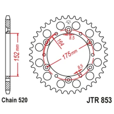 JT ЗІРОЧКА ЗАД 856 50 АЛЮМІНІЙ RACELITE YAMAHA YZ/YZF '88-'98 (85650JTA) (JTR853.50) (LANC. 520) КОЛІР ЧОРНИЙ