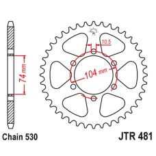 ЗАДНЯ ЗІРКА JR 481 40 KAWASAKI Z 400/550 '80-83', Z 650 '79', KH 500 '72-75' (48140JT) (LANC.530)