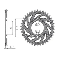 SUNSTAR ЗІРОЧКА ЗАД 334 42 HONDA CBR 1000F '93-'98, CB 1000, CBX 1000 (JTR1334.42) (LANC. 530) (33442JT)