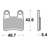 SBS  КОЛОДКИ ДИСКОВІ ТОРМОЗНІ KH257/2 (PARKING BRAKE PAD - HAMULEC АВТОНОМНИЙ) KYMCO MAXXER / MXU '08-'14 STREET STANDART CERAMIC КОЛІР ЧОРНИЙ