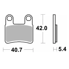 SBS  КОЛОДКИ ДИСКОВІ ТОРМОЗНІ KH257/2 (PARKING BRAKE PAD - HAMULEC АВТОНОМНИЙ) KYMCO MAXXER / MXU '08-'14 STREET STANDART CERAMIC КОЛІР ЧОРНИЙ