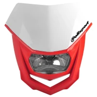 POLISPORT HALO HEADLIGHT WHITE/RED (8)