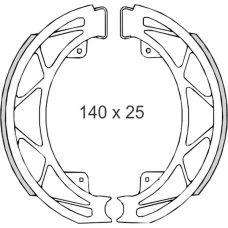 BRENTA КОЛОДКИ БАРАБАННІ ДИСКОВІ ТОРМОЗНІ PIAGGIO FLY 05'-/LIBERTY 97'-14'/LIBERTY 4T 00'- (140X25MM) (FT 0303)