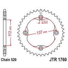 ЗАДНЯ ЗІРКА JR 4509 35 SUZUKI LTZ 400 '09-12' (LT-Z), LTR 450 '06-10' (LT-R) (450935JT) (LANC.520)
