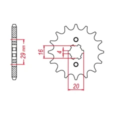 ПЕРЕДНЯ ЗІРКА GROSSKOPF CHT 514 13 KAWASAKI KX125 '84-'93 (JTF422.13)