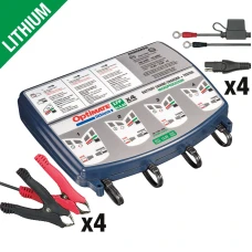 OPTIMATE 2025/12 ЗАРЯДНИЙ ПРИСТРІЙ АКУМУЛЯТОР OPTIMATE LITHIUM 4S 12.8V / 13.2V 0.8A, 1-10AH, LIFEPO4 / LFP, SAE QUAD BANK ( NA 4 AKUMULATORY ) (EL) (6)