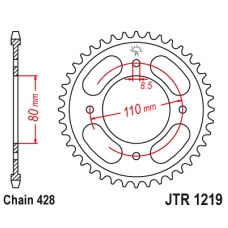 JT ЗІРОЧКА ЗАД 4597 42 HONDA CBF 125 '21-'23 (459741JT) (LANC. 428) - ZAMOWIC