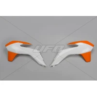 UFO КРИШКИ РАДІАТОРА KTM SX/SXF '13-'15, EXC '14-'16 КОЛІР BIALY/POMARANCZOWY