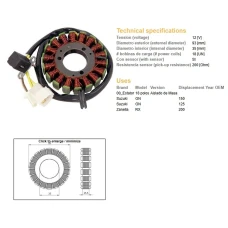 DZE UZWOJENIE ГЕНЕРАТОР STATOR SUZUKI GN 125/150 '82-01 (OEM 32101-05300)