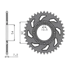 SUNSTAR ЗІРОЧКА ЗАД 835 49 YAMAHA TZR 125 88-93 (+4), RD 125 LC 1 82-85 (JTR835.49) (LANC. 428) (83549JT)