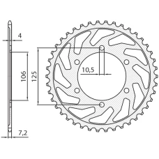 SUNSTAR ЗІРОЧКА ЗАД 4529 47 TRIUMPH 675 '06-'16 (JTR2014.47) (LANC. 525) (452947JT)