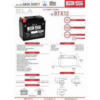 BS АКУМУЛЯТОР BTX12 (FA) (YTX12-BS) 12V 10AH 152X88X131 BEZOBSLUGOWY - ZALANY (180A) (4)