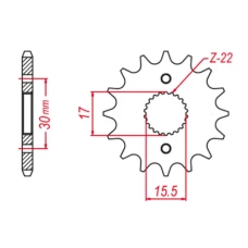 ПЕРЕДНЯ ЗІРКА GROSSKOPF CHT 332 13 HONDA CR 80/85 '87-'07 (-2) (JTF1256.13)