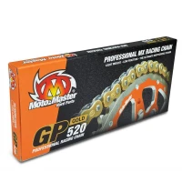 MOTO-MASTER ЛАНЦЮГ GP-520G MX PROFESSIONAL MOTOCROSS RACING CHAIN БЕЗ ORINGOW КОЛІР ЗОЛОТИЙ (120 ЛАНКИ, ЗАСТІБКА W КОМПЛЕКТІ)