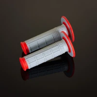 RENTHAL ПЕРЕМИКАЧІ MX DUAL COMPOUND TAPERED HALF WAFFLE, DWUSKLADNIKOWE, КОЛІР СІРИЙ/ЧЕРВОНИЙ