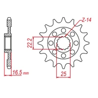 ПЕРЕДНЯ ЗІРКА GROSSKOPF CHT 2114 15 DUCATI 749/848/998/999/1000/1098/1099/1100/1098/1200 (JTF741.15)