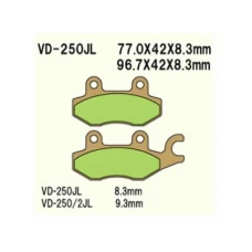 VESRAH КОЛОДКИ ДИСКОВІ ТОРМОЗНІ KH165/KH215 SPIEK METALICZNY (КОЛІР ЗОЛОТИЙ) (MADE IN JAPAN)