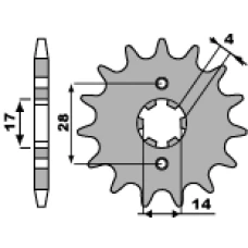 PBR ЗІРОЧКА ПЕРІД 2118 13 18NC HONDA TRX 90 93-08, CRF 125 '15-20 (LANC. 428) (JTF277.13)