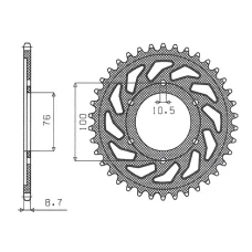 SUNSTAR ЗІРОЧКА ЗАД 825 44 / 816 44 SUZUKI GSXR1100, GSXR750 (92-95) (JTR816.44) (LANC. 530) (81644JT)