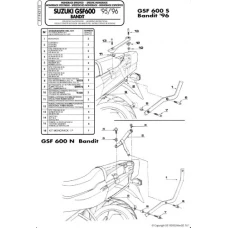 KAPPA СТЕЛАЖ БАГАЖНИКА ЦЕНТРАЛЬНОГО SUZUKI GSF 600 BANDIT / S (96-99), GSF 1200 BANDIT (96-99) ( БЕЗ ВІНІЛ )