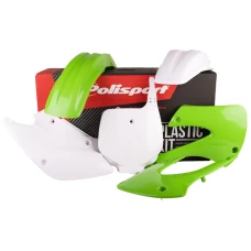 POLISPORT КОМПЛЕКТ ПЛАСТІКОВ KAWASAKI KX 85/100/112 '01-'13 W КОМПЛЕКТІ TABLICA ПЕРІД (8661700007) КОЛІР ZIELONO БІЛИЙ OEM