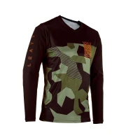 LEATT (НОВИНКА 2023) СОРОЧКА ROWEROWA (DZIECIECA) MTB GRAVITY 4.0 JUNIOR JERSEY CAMO КОЛІР CZARNY/ZIELONY РОЗМІР XL (150-160 CM)