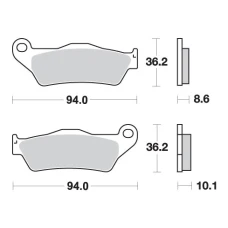 SBS КОЛОДКИ ДИСКОВІ ТОРМОЗНІ KH363 STREET EXCEL/RACING SINTER КОЛІР ЗОЛОТИЙ ПІДХОДИТЬ DO: BMW R850/1100/1150/1200, K1200/1300 ЗАД
