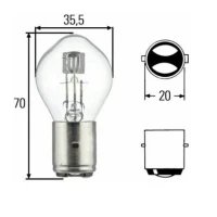 HELLA ЛАМПОЧКА S2 45/40W 12V BA20D