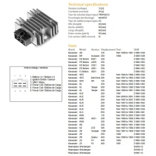 DZE РЕГУЛЯТОР НАПРУГИ KAWASAKI KLR250/600, KLF220 '88-'95 (SH561-12) (RGU-407) = 2065-01