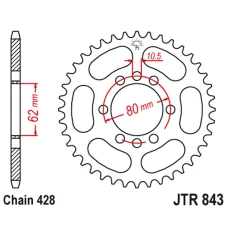 ЗАДНЯ ЗІРКА JR 843 45 YAMAHA DT 80LC '83-84 (-3), DT 125 LC (-4), SR 125 '80-'94 (-4) (84345JT) (LANC. 428)
