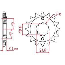 ПЕРЕДНЯ ЗІРКА MTX PARTS CHT HORNET 2260 14 (2160 14) SUZUKI RMZ 450 '13-'20 САМООЧИЩАЮЧА (JTF1443.14SC) (LANC. 520)