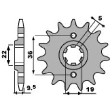 PBR ЗІРОЧКА ПЕРІД 337 14 18NC HONDA CR 250 (82-85) (JTF337.14) (LANC. 520)