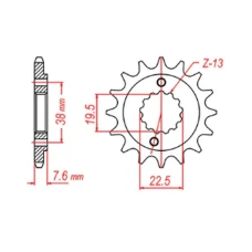 ПЕРЕДНЯ ЗІРКА MTX PARTS CHT 2116 14 SUZUKI LTR 450 '06-'12, LTZ 400 '03-'13, RMX 450 '10-'13 (JTF1401.14) (LANC. 520)