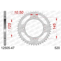 AFAM 2026/04 ШЕСТЕРНЯ ЗАД 857 47 YAMAHA XV 125 VIRAGO, XVS 125, TT 600RE (JTR857.47) (LANC. 520)