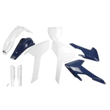 UFO КОМПЛЕКТ ПЛАСТІКОВ (ПОВНИЙ KIT) Z OSLONAMI ТЕЛЕСКОПІЧНИЙ (АМОРТИЗАТОРІВ) HUSQVARNA TC/FC 125/250/300/350/450 '16-'18 (Z WYJATKIEM TC 250 '16) КОЛІР OEM '16 (БІЛИЙ/СИНІЙ) (HU616E999)