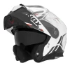NOX FLIP-UP HELMET NOX ШОЛОМ SZCZEKOWY (FLIP-UP) Z БЛЕНДА N967 SYNCHRO КОЛІР BIALY\/CZERWONY РОЗМІР M - зображення 1