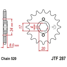 ПЕРЕДНЯ ЗІРКА JR CHT 267 15 HONDA CRF 230L '08-'10, XL 250R '84-'97 (26715JT) (LANC. 520)