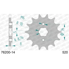 AFAM 2026/04 ШЕСТЕРНЯ ПЕРІД 279 14 HONDA CRF 230F 03-19, XL 125 V '01-'13, VT 125C '99-'07, NSR125 '93-'02 (JTF327.14) (LANC. 520)