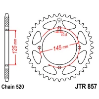 JT ЗІРОЧКА ЗАД 857 45 YAMAHA XT 600E '90-03, XT 660Z TENERE '91-00 (85745JTZBK) (LANC. 520) КОЛІР ЧОРНИЙ - PATRZ ROWNIEZ 458845JT