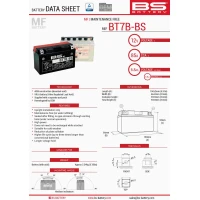BS АКУМУЛЯТОР BT7B-BS (YT7B-BS) 12V 6,5AH 150X65X93 BEZOBSLUGOWY - ELEKTROLIT OSOBNO (85A) (8) UE2019/1148
