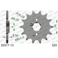 AFAM 2026/04 ШЕСТЕРНЯ ПЕРІД 2046 13 HONDA CA 125 '95-01', CB/CBX/CM/CMX 250 '83-16' (JTF270.13) (LANC. 520)