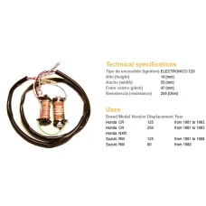DZE КОТУШКА WZBUDZENIA (2 ШТУКИ. = КОМПЛЕКТ.) HONDA CR125/250 81-83, SUZUKI RM125 81-88