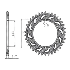 SUNSTAR ЗІРОЧКА ЗАД 4399 44 HONDA CBR 900RR '00-'03 (929,954) (JTR1306.44) (LANC. 530) (439944JT)