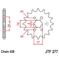 ПЕРЕДНЯ ЗІРКА JR CHT 2118 14 HONDA TRX 90 '93-19', CRF 125 '14-21', DERBI SENDA/MULHACEN/TERRA '07-14' (211814JT) (LANC. 428)