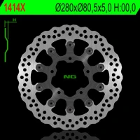 NG ДИСК ТОРМОЗНИЙ ПЕРІД KAWASAKI ZX6R / 6RR / 636 '03-'04 (280X80,5X5,0) (5X10,5MM)