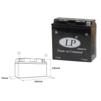 LANDPORT АКУМУЛЯТОР YT14B-4 12V 12AH 150X69X145 BEZOBSLUGOWY - ZALANY (6) (210A)